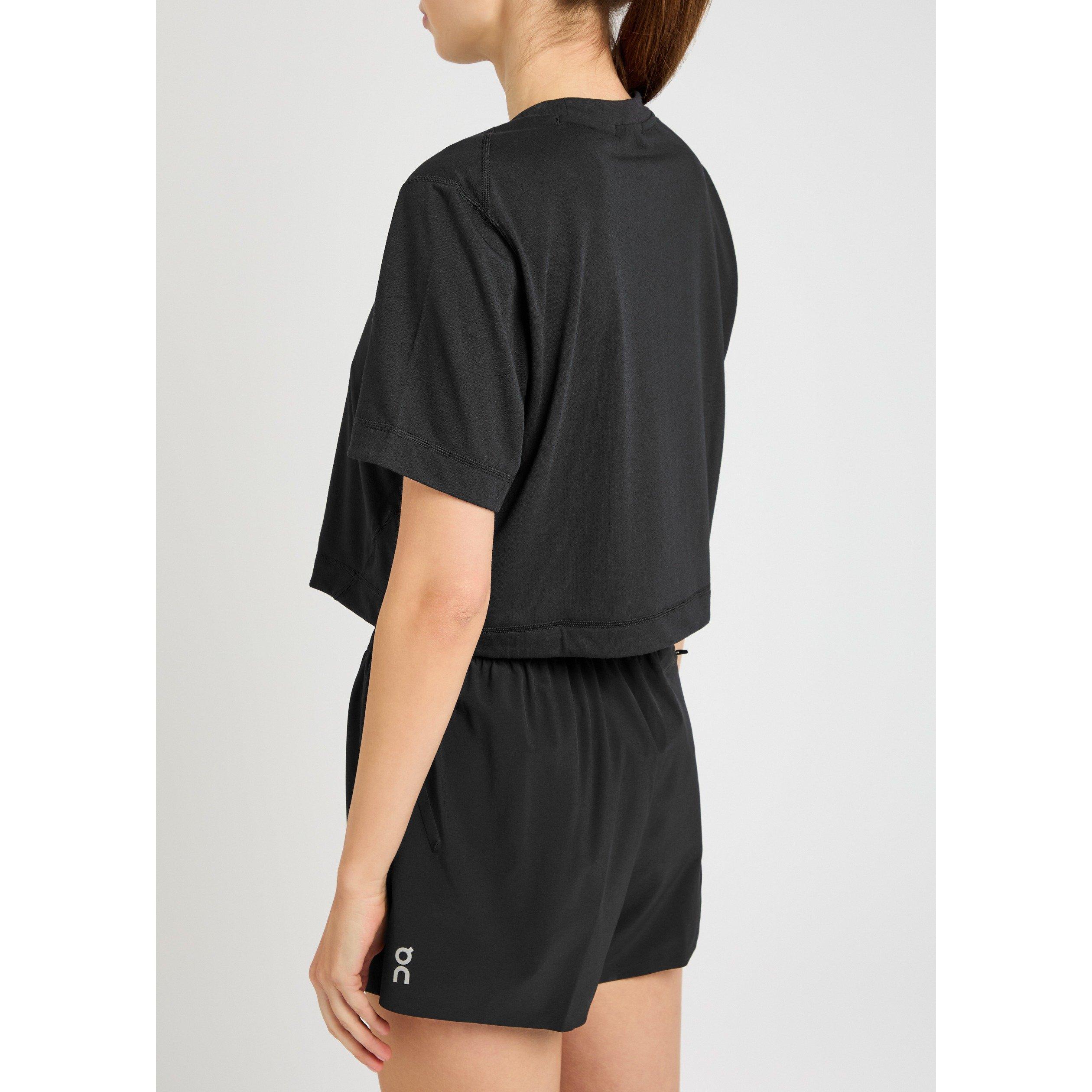 BLACK - On - Women's Short-Sleeve Cropped Performance T-Shirt - 3