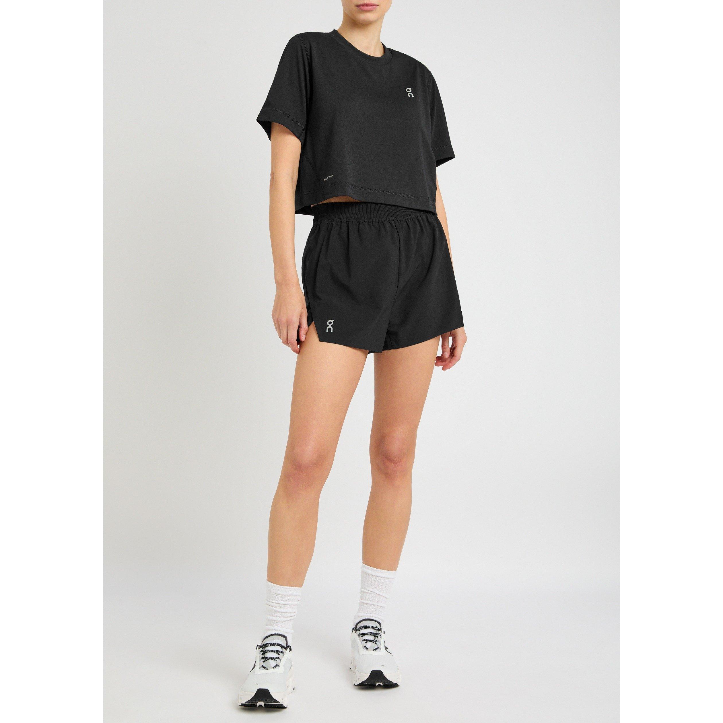 BLACK - On - Women's Short-Sleeve Cropped Performance T-Shirt - 5