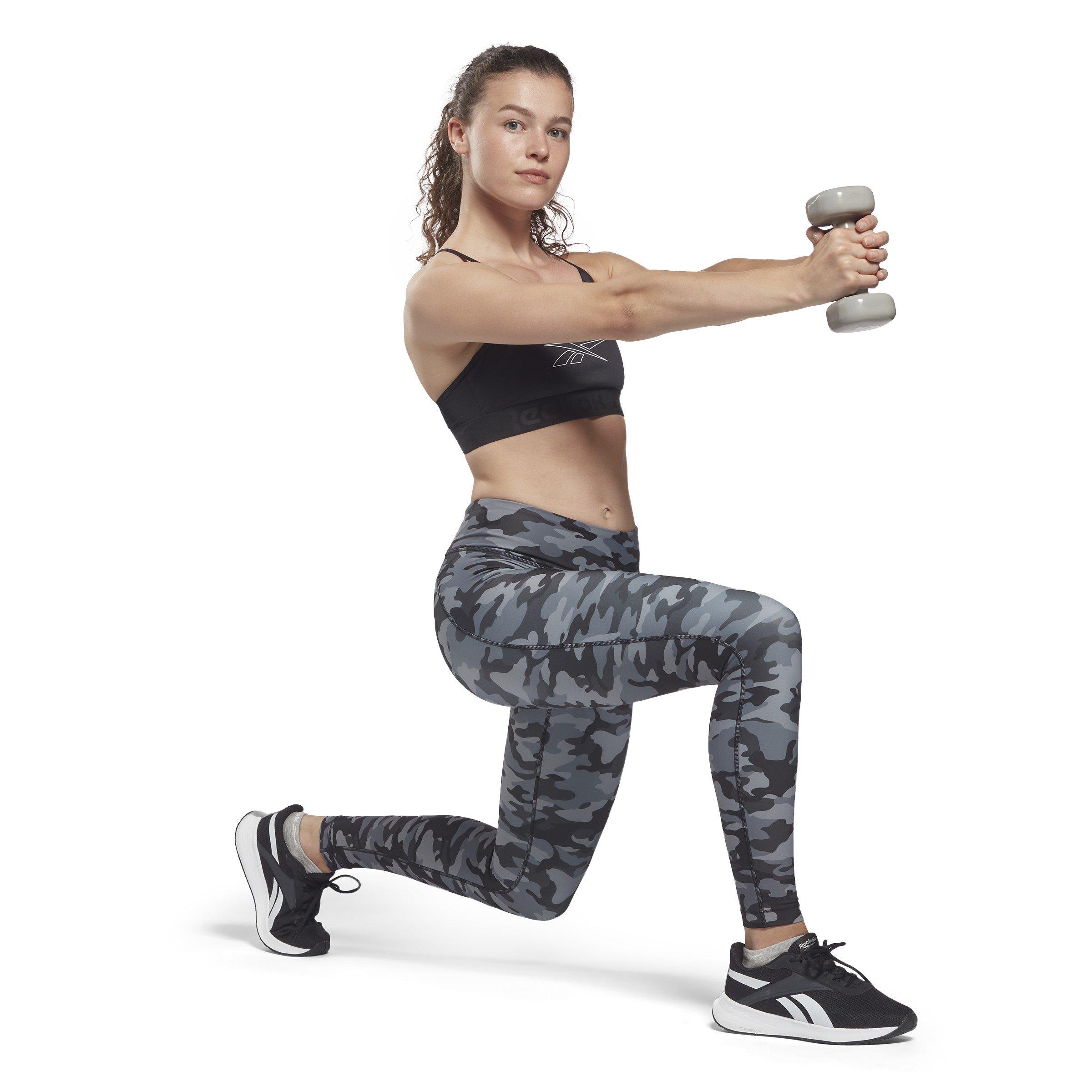 Zwart - Reebok - Lux Bold Camo Print Gym Legging - 4