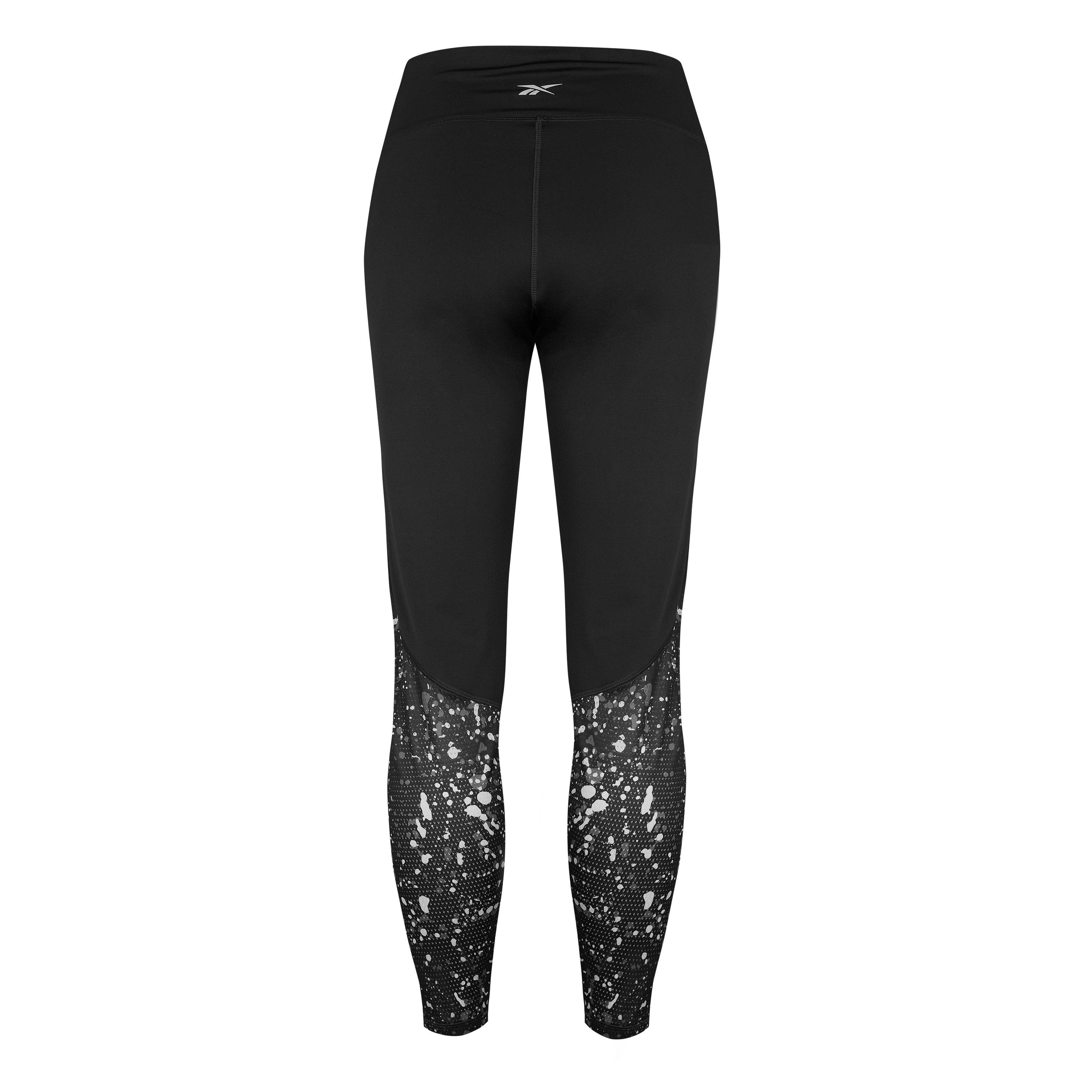 Schwarz - Reebok - Running Printed Performance Gym Leggings - 2
