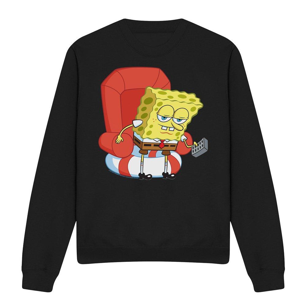 Black - Spongebob - Spongebob Head Out Meme Crew Sweatshirt Black - 4