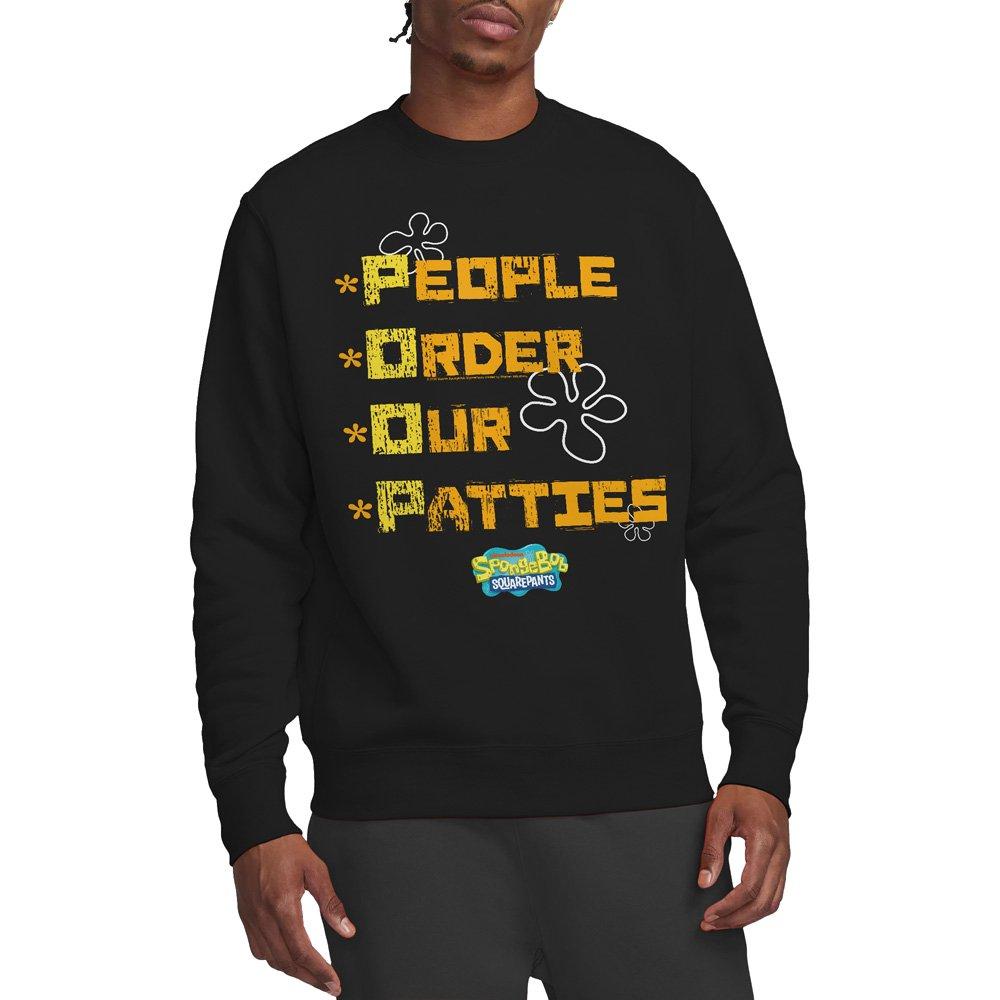 Black - Spongebob - Spongebob People Order Our Patties Crew Sweatshirt - 1