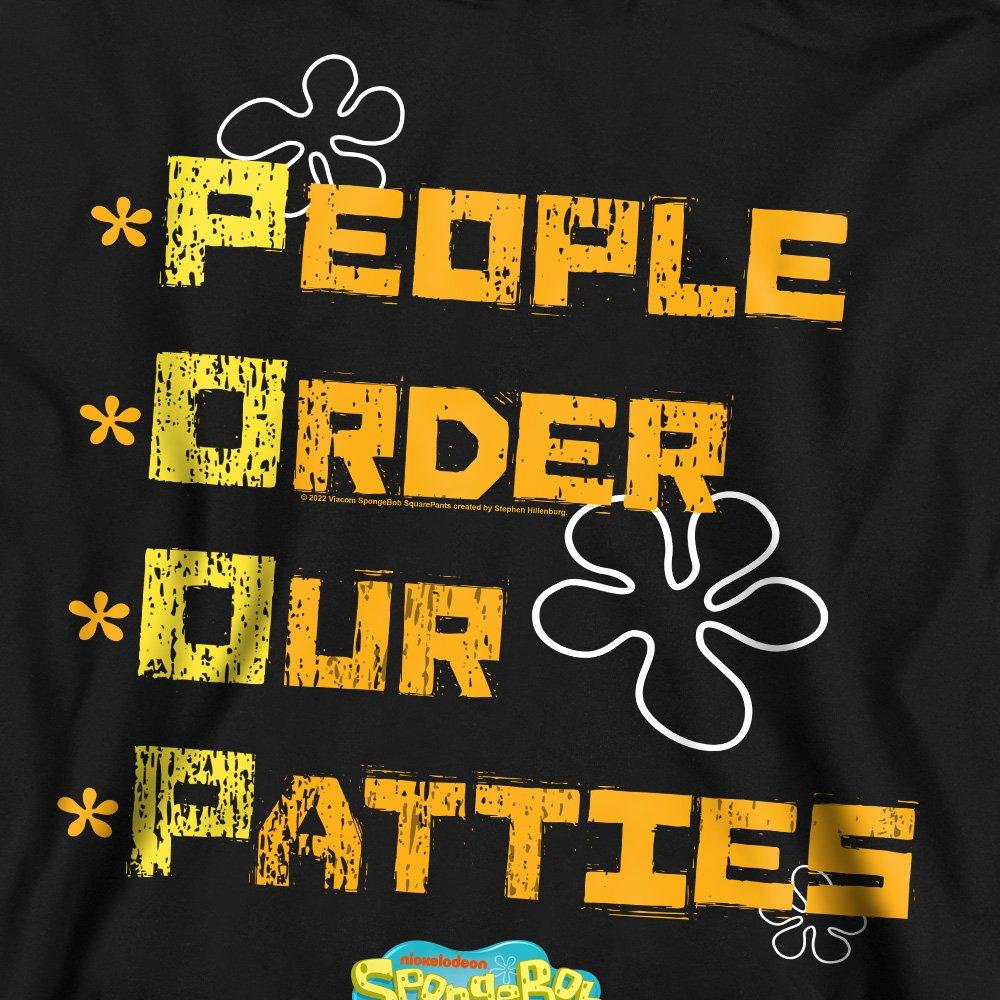 Black - Spongebob - Spongebob People Order Our Patties Crew Sweatshirt - 2