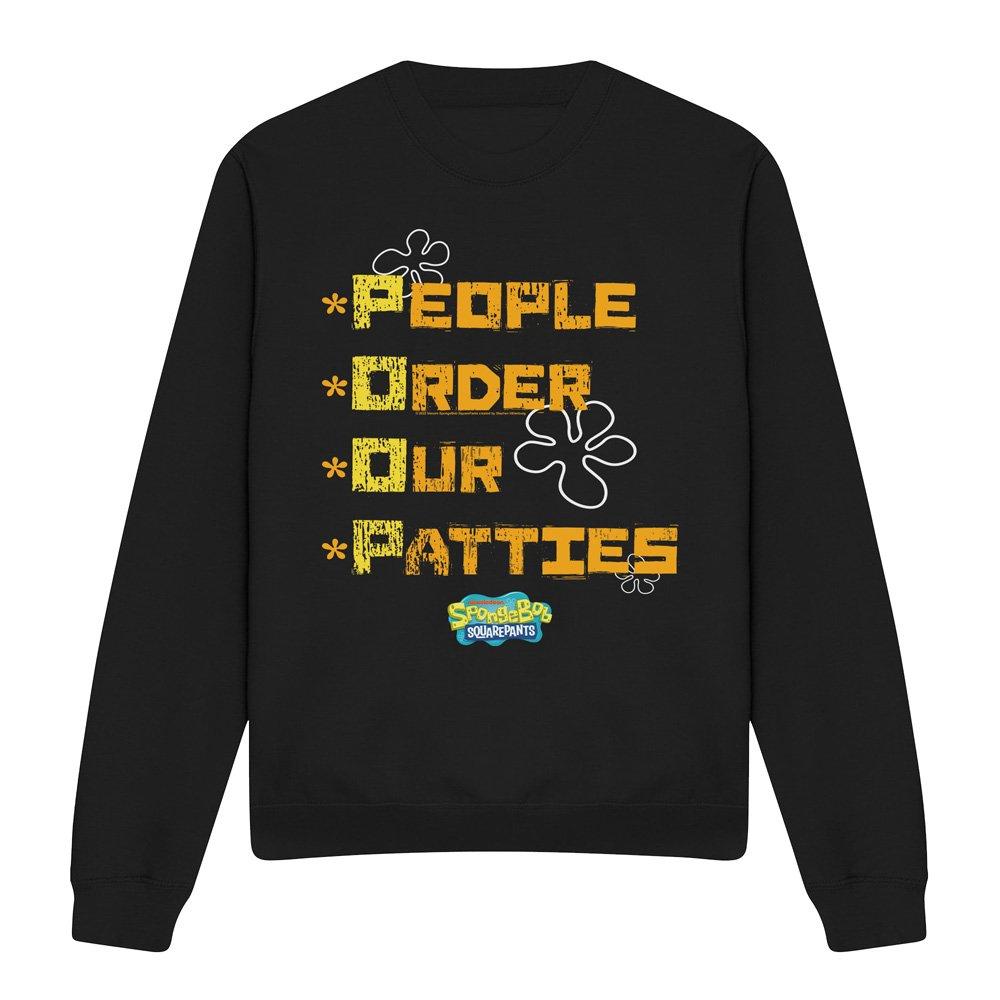 Black - Spongebob - Spongebob People Order Our Patties Crew Sweatshirt - 4
