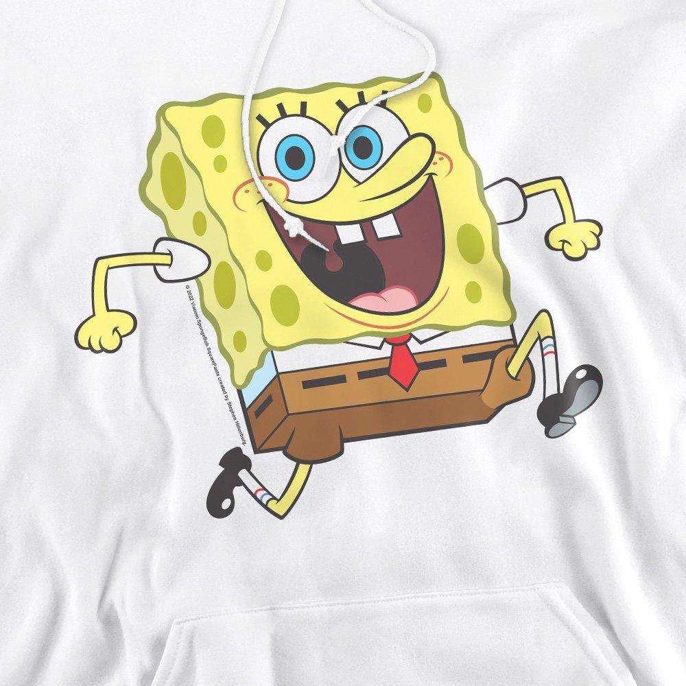 White - Spongebob - Spongebob Happy Running Spongebob Hoodie White - 2