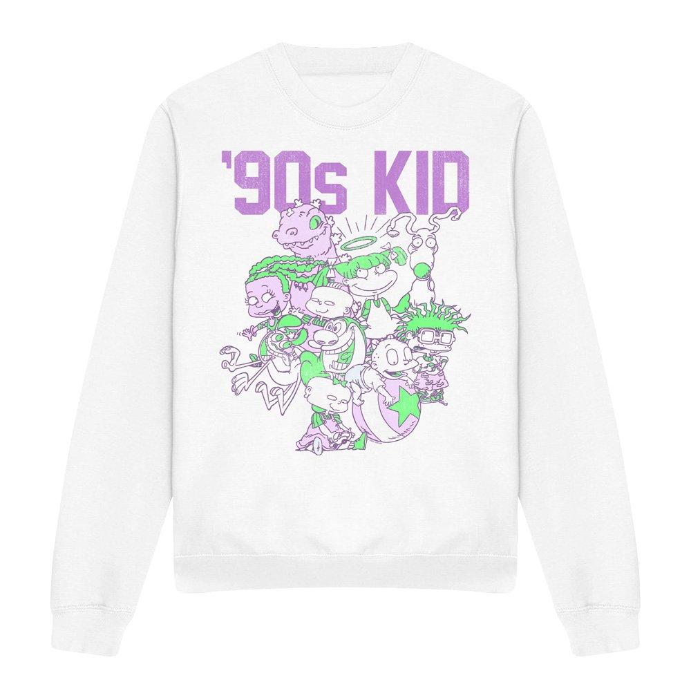 White - Nickelodeon - Nickelodeon 90S 90S Kid Crew Sweatshirt White - 4