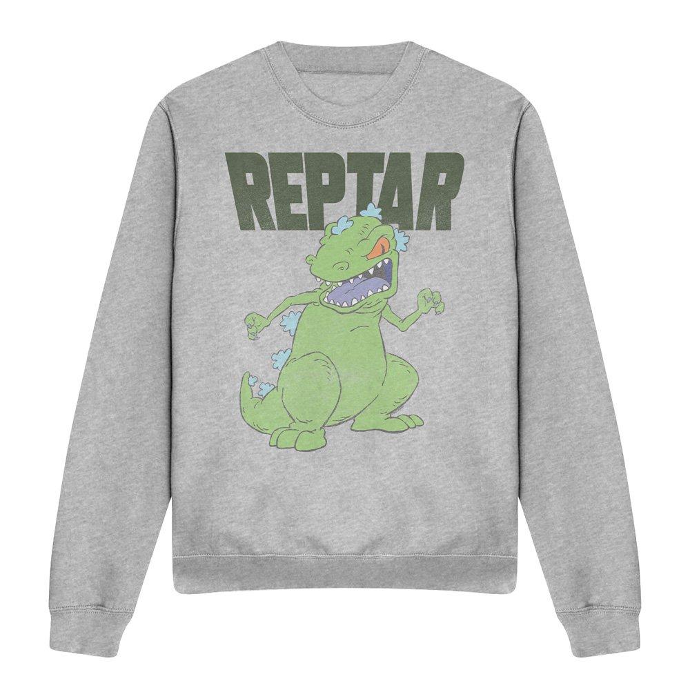 Light Grey - Nickelodeon - Rugrats Reptar Big Crew Sweatshirt Athletic Heath - 4