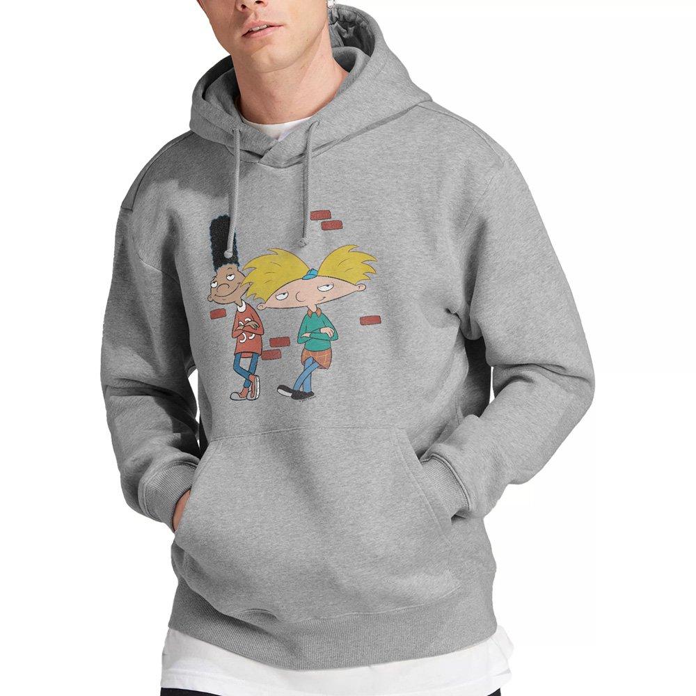 Light Grey - Nickelodeon - Hey Arnold Arnold And Gerald Leaning Hoddie Athle - 1