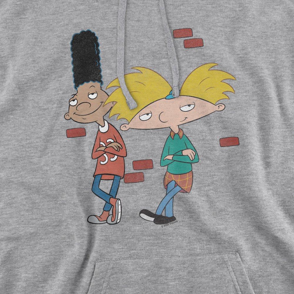 Light Grey - Nickelodeon - Hey Arnold Arnold And Gerald Leaning Hoddie Athle - 2