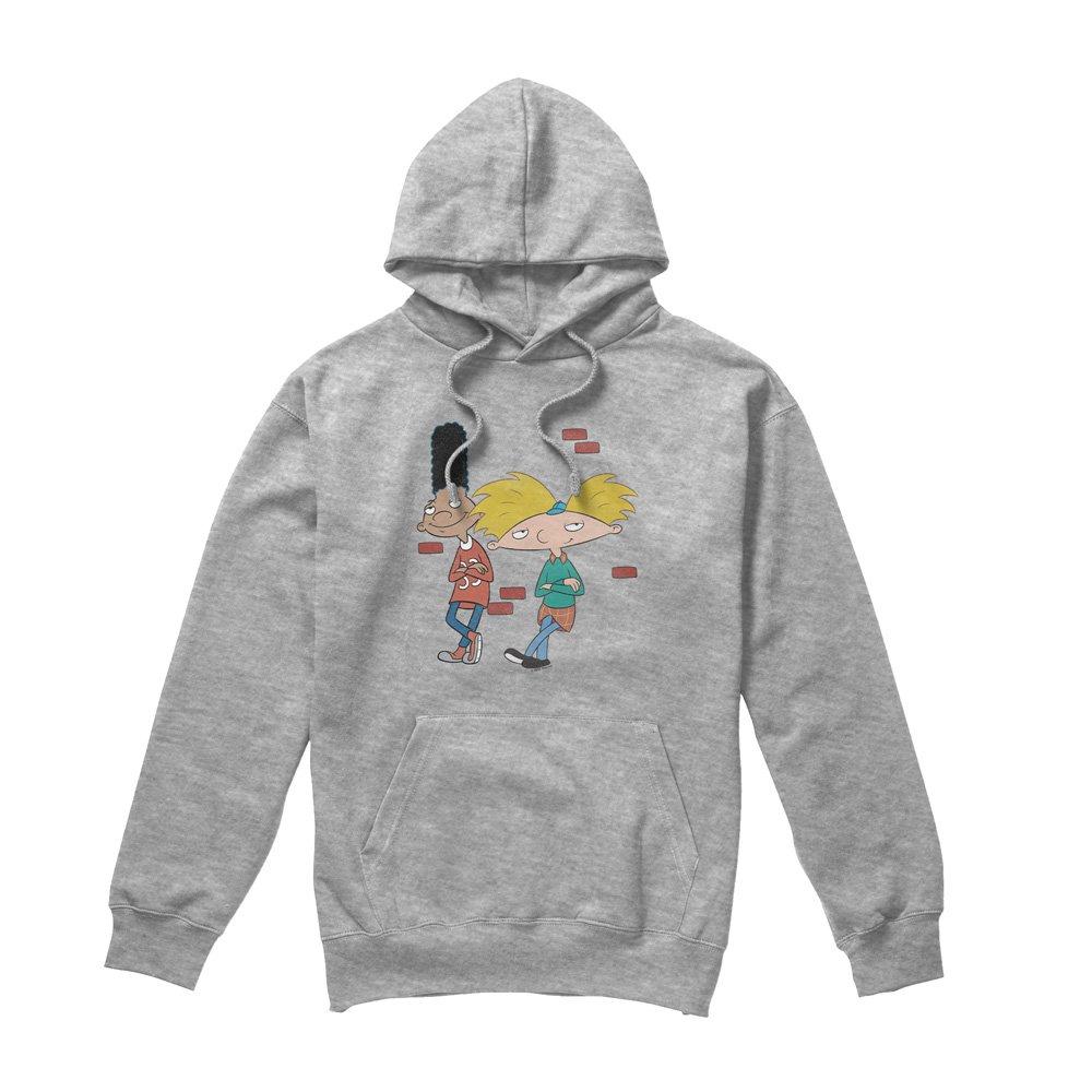 Light Grey - Nickelodeon - Hey Arnold Arnold And Gerald Leaning Hoddie Athle - 4