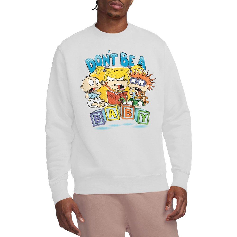 Nickelodeon Rugrats DonT Be A Baby Blocks Crew Sweatshirt Wh