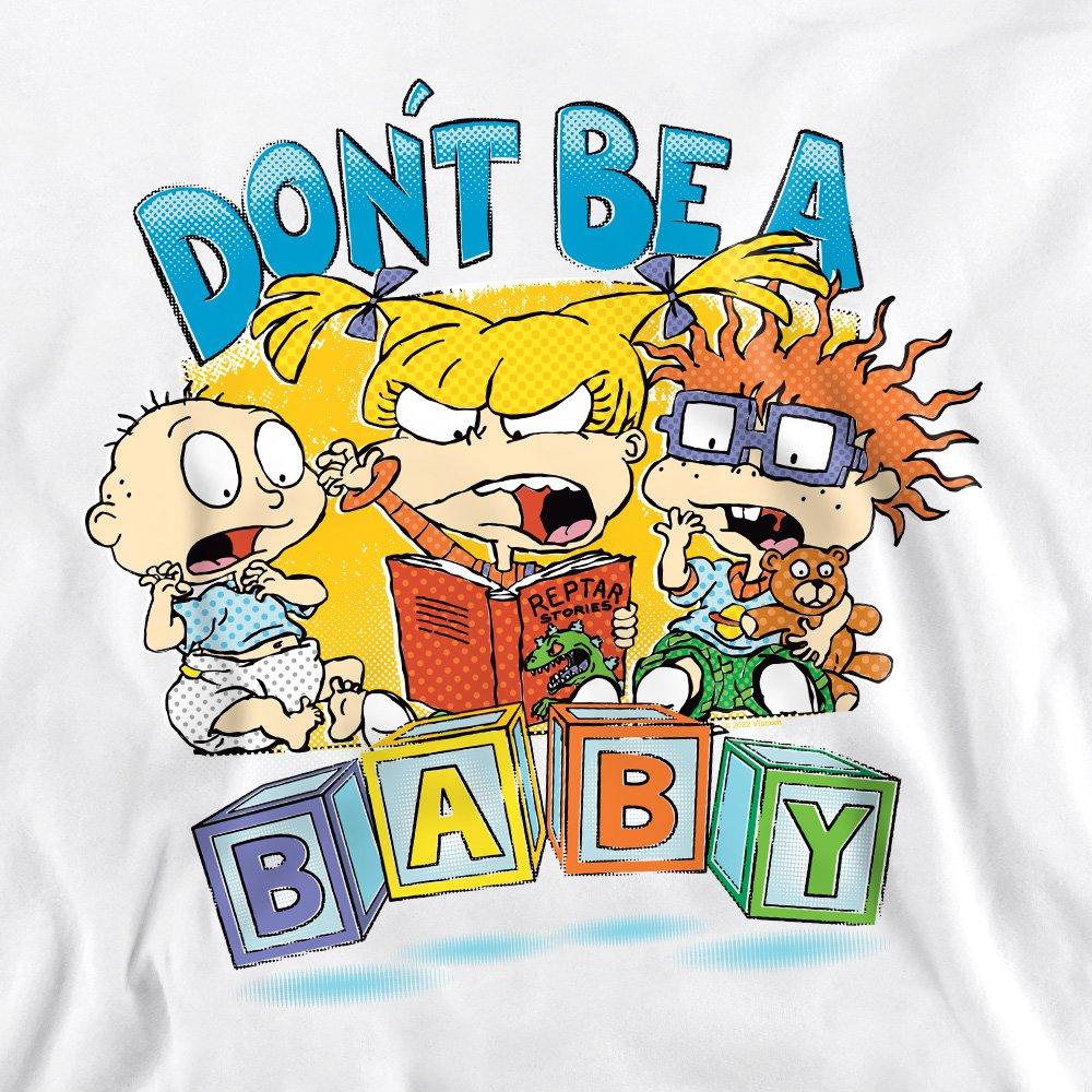 White - Nickelodeon - Rugrats DonT Be A Baby Blocks Crew Sweatshirt Wh - 2