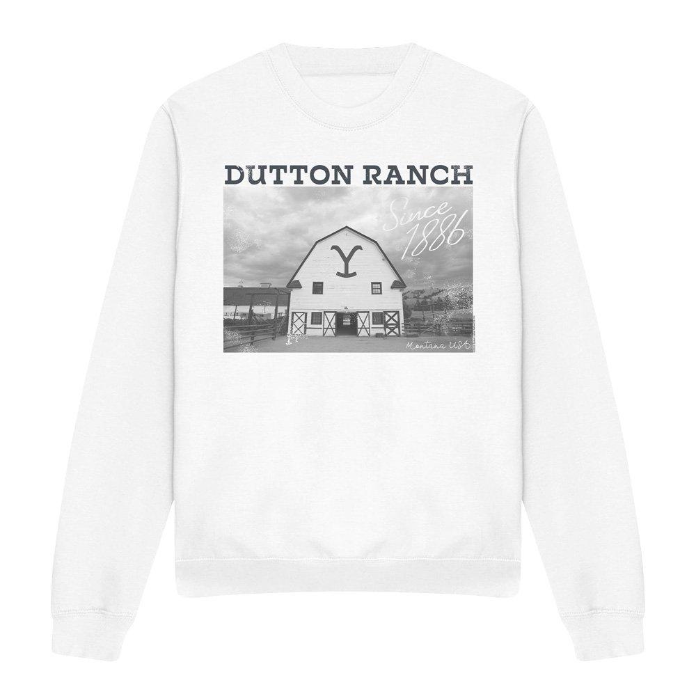 White - Other - Yellowstone Dutton Barn Crew Sweatshirt White - 4