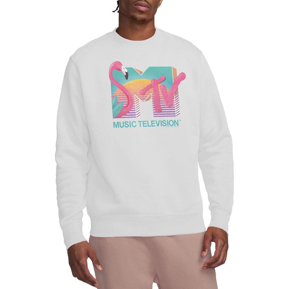 Men's Other Mtv Flamingo Logo Crew Sweatshirt White - L