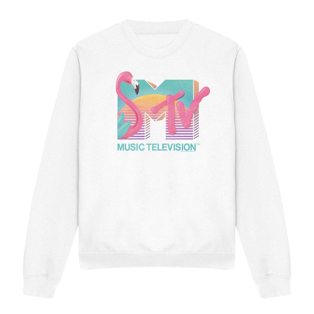 White - Other - MTV Flamingo Logo Crew Sweatshirt White - 4
