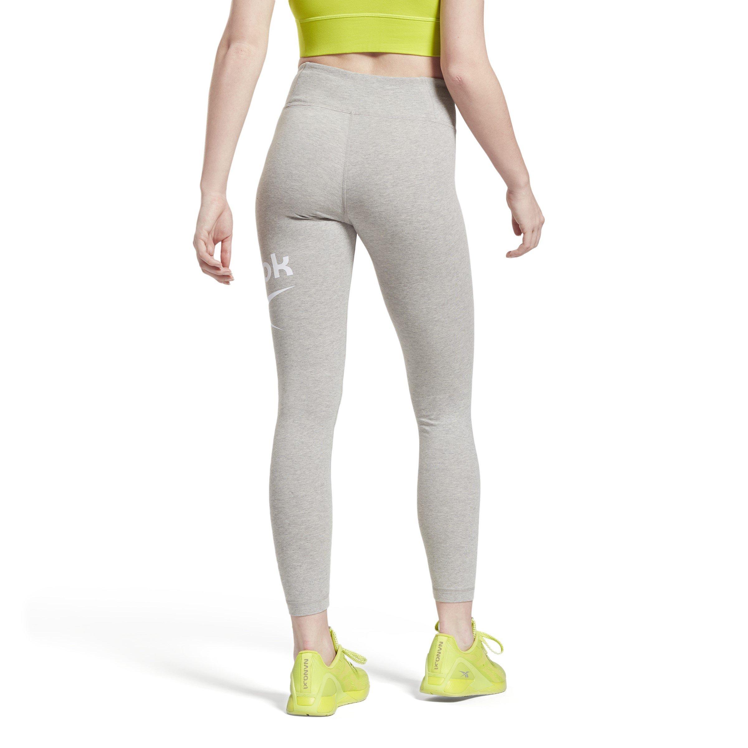 Mgreyh/White - Reebok - Identity Logo Performance Gym Leggings - 3