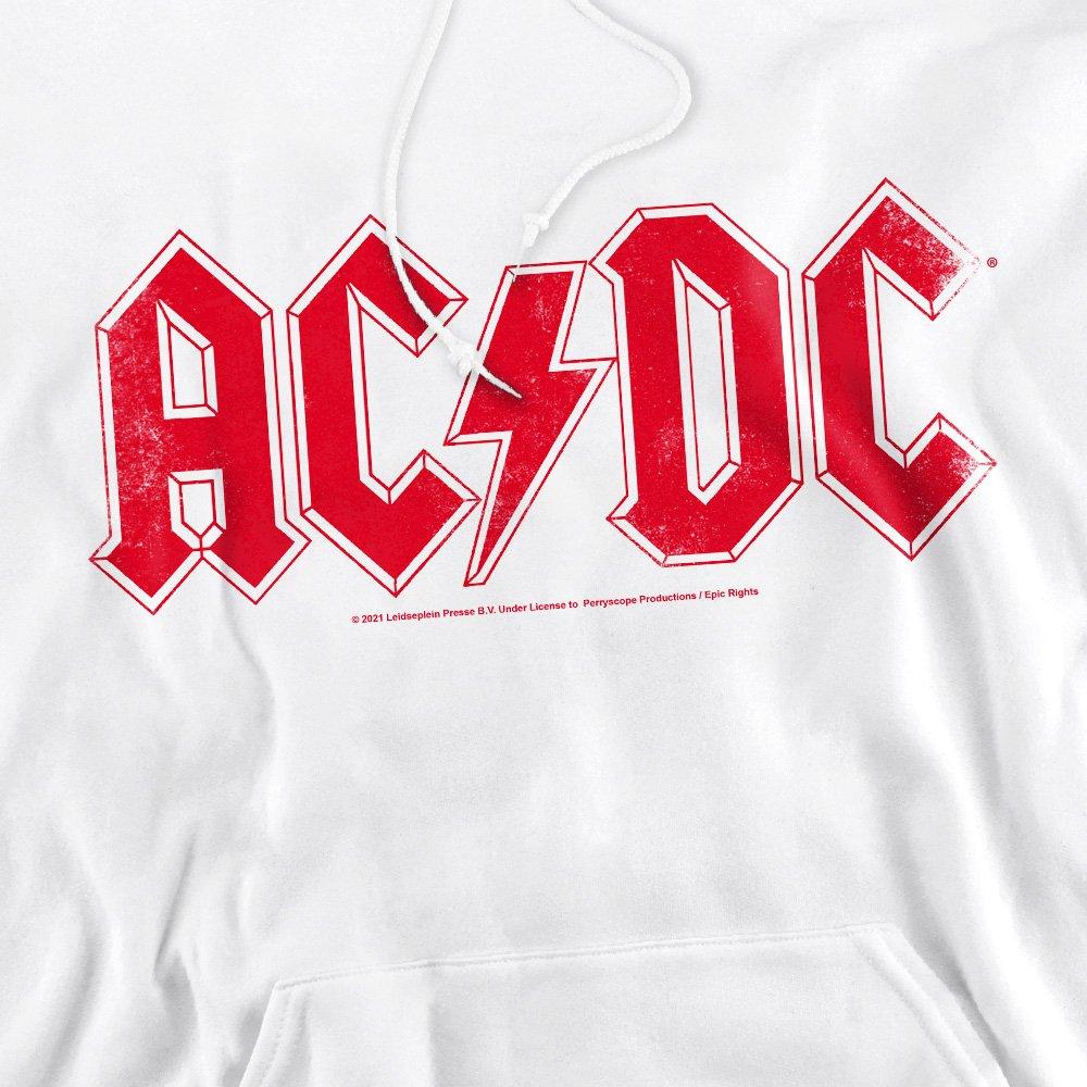 White - ACDC - AC DC Logo Raglan Hoddie White - 2
