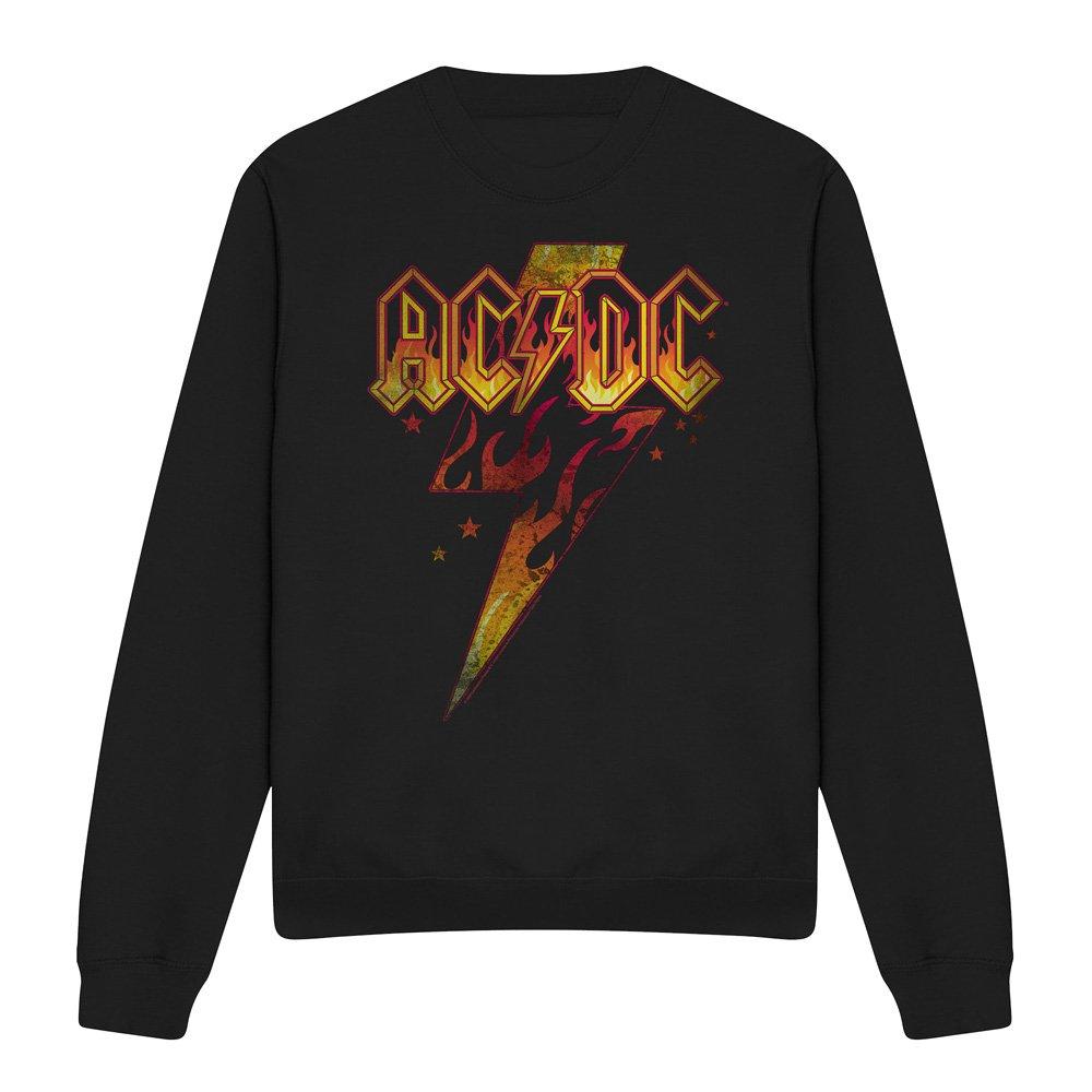 Black - ACDC - AC DC Fire Bolt Crew Sweatshirt Black - 4