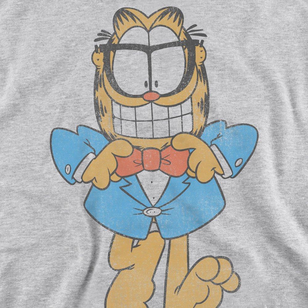 Light Grey - Garfield - Garfield Dapper Cat Crew Sweatshirt Athletic Heat - 2