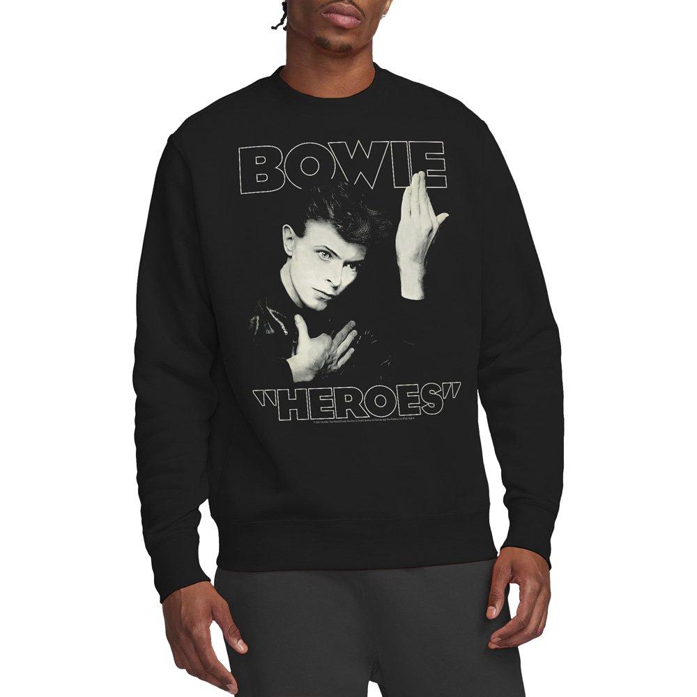 David Bowie David Bowie Heroes Cover Crew Sweatshirt Black