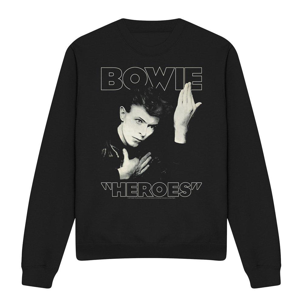 Black - David Bowie - David Bowie Heroes Cover Crew Sweatshirt Black - 4