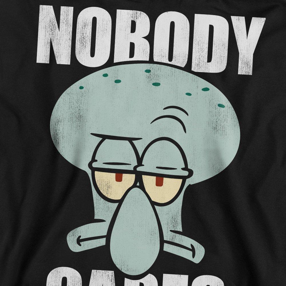 Black - Spongebob - Spongebob Nobody Cares Meme Crew Sweatshirt Black - 2