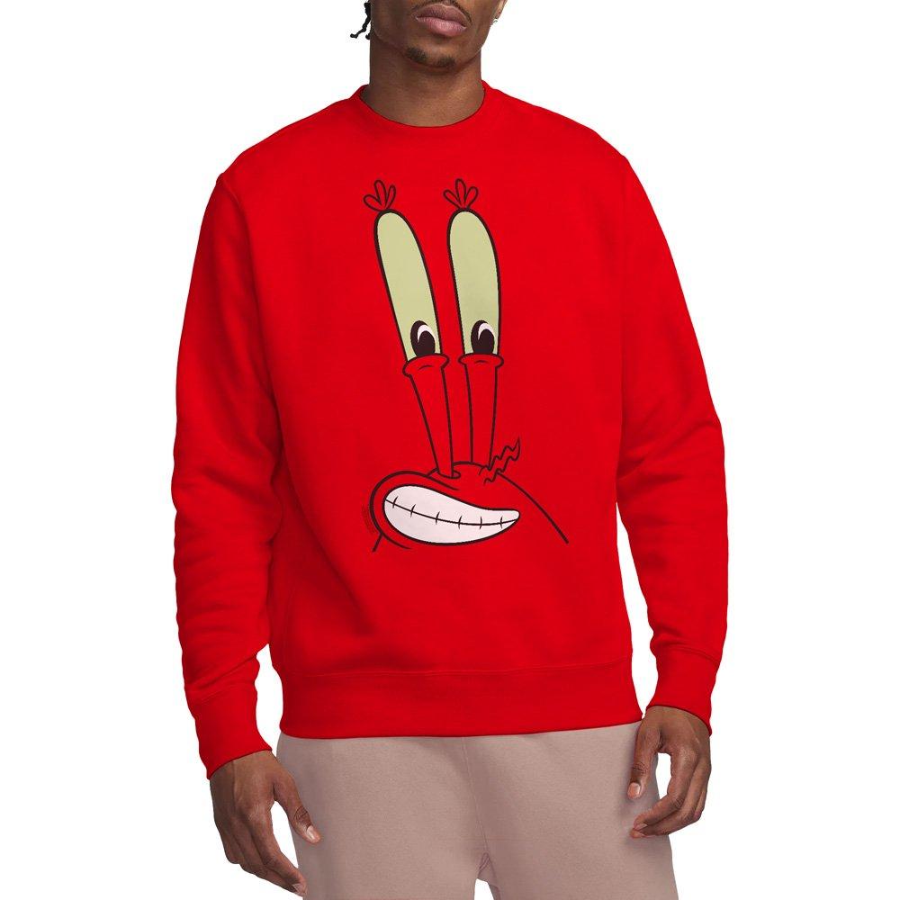 Spongebob Men's Mr. Krabs Smallile Face Crew Sweatshirt - Red - M