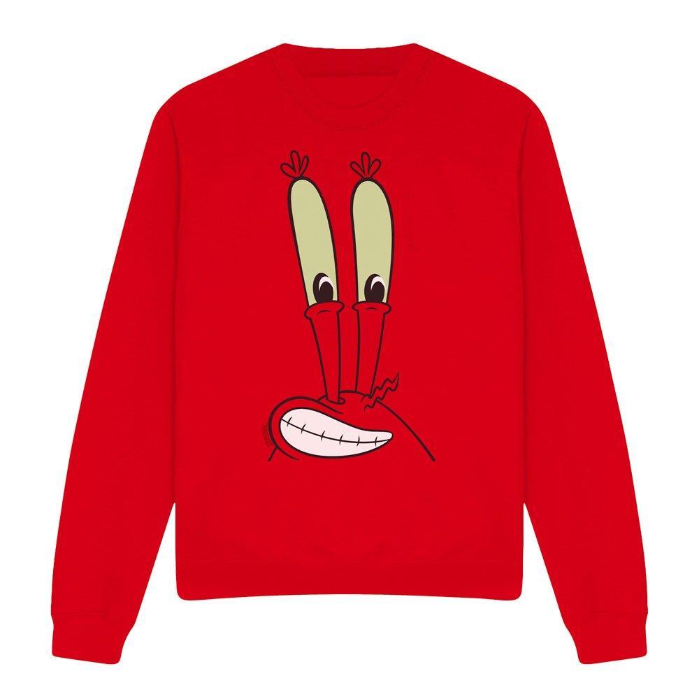 Red - Spongebob - Spongebob Mr. Krabs Smallile Face Crew Sweatshirt - 4