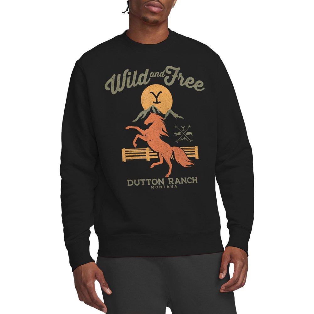 Black - Other - Yellowstone Wild And Free Unisex Crew Sweatshirt - 1