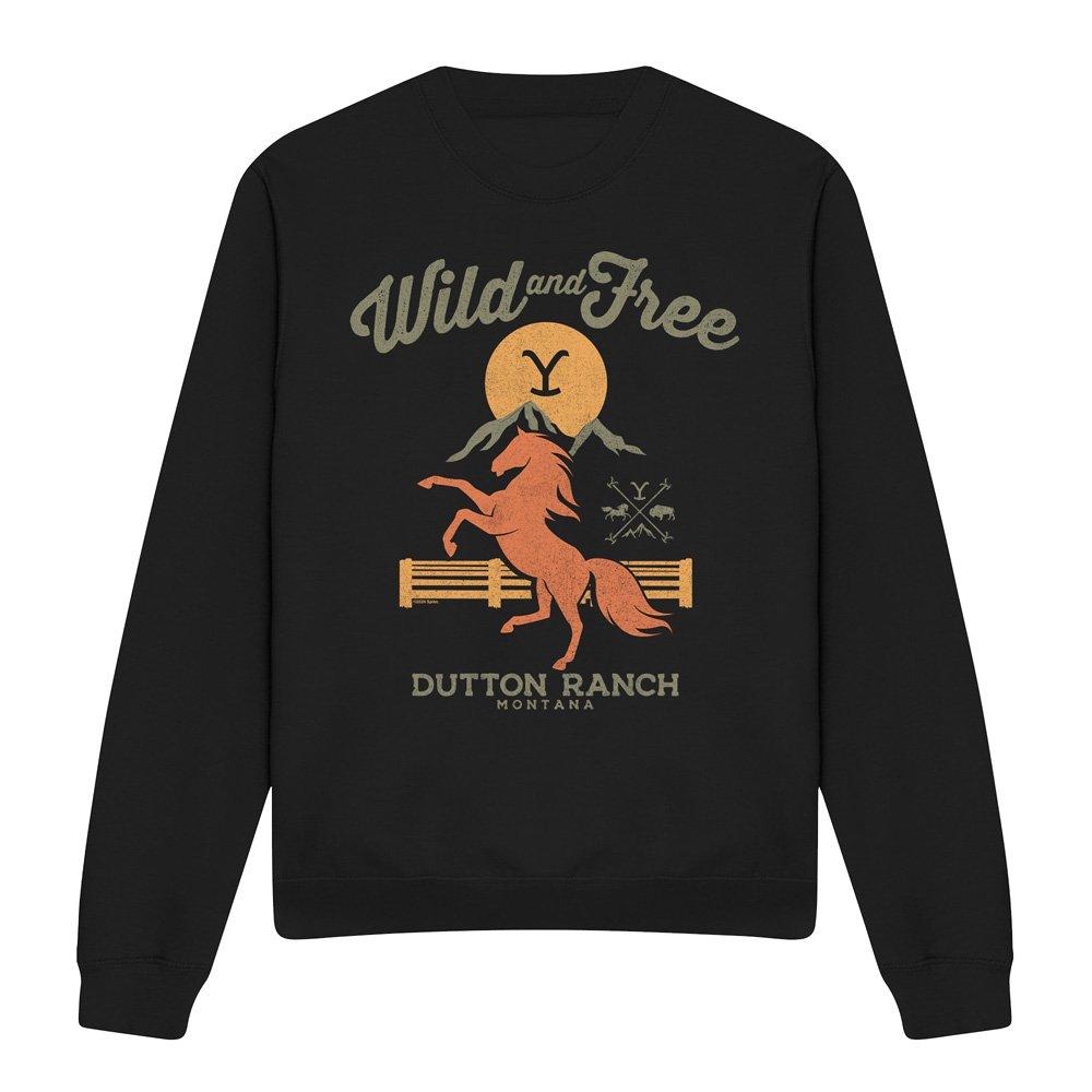 Black - Other - Yellowstone Wild And Free Unisex Crew Sweatshirt - 4