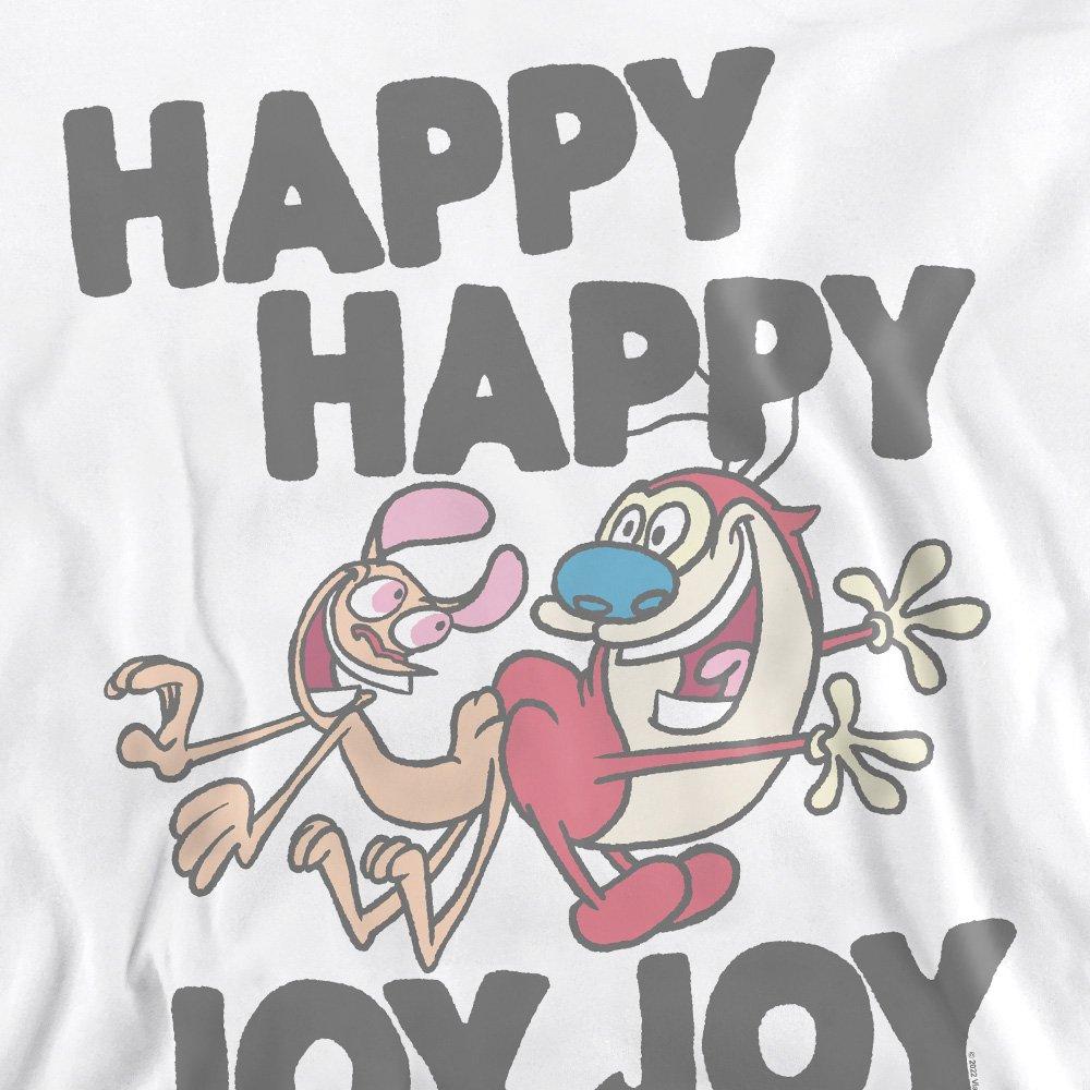 White - Other - Ren And Stimpy Happy Happy Joy Joy Unisex Crew Swe - 2