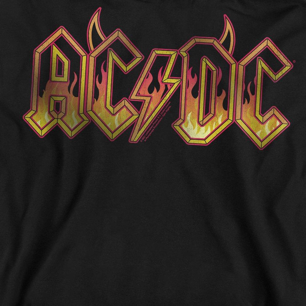 Black - ACDC - AC DC Fire Logo Crew Sweatshirt Black - 2