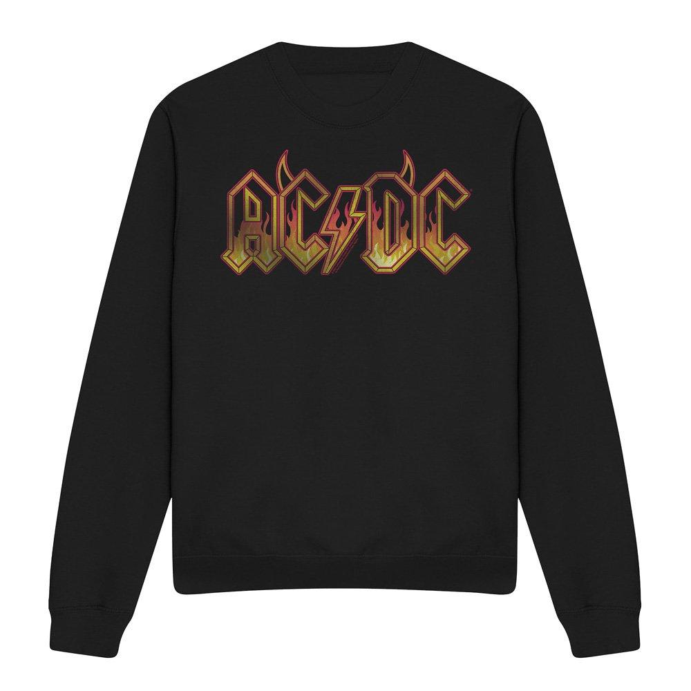 Black - ACDC - AC DC Fire Logo Crew Sweatshirt Black - 4