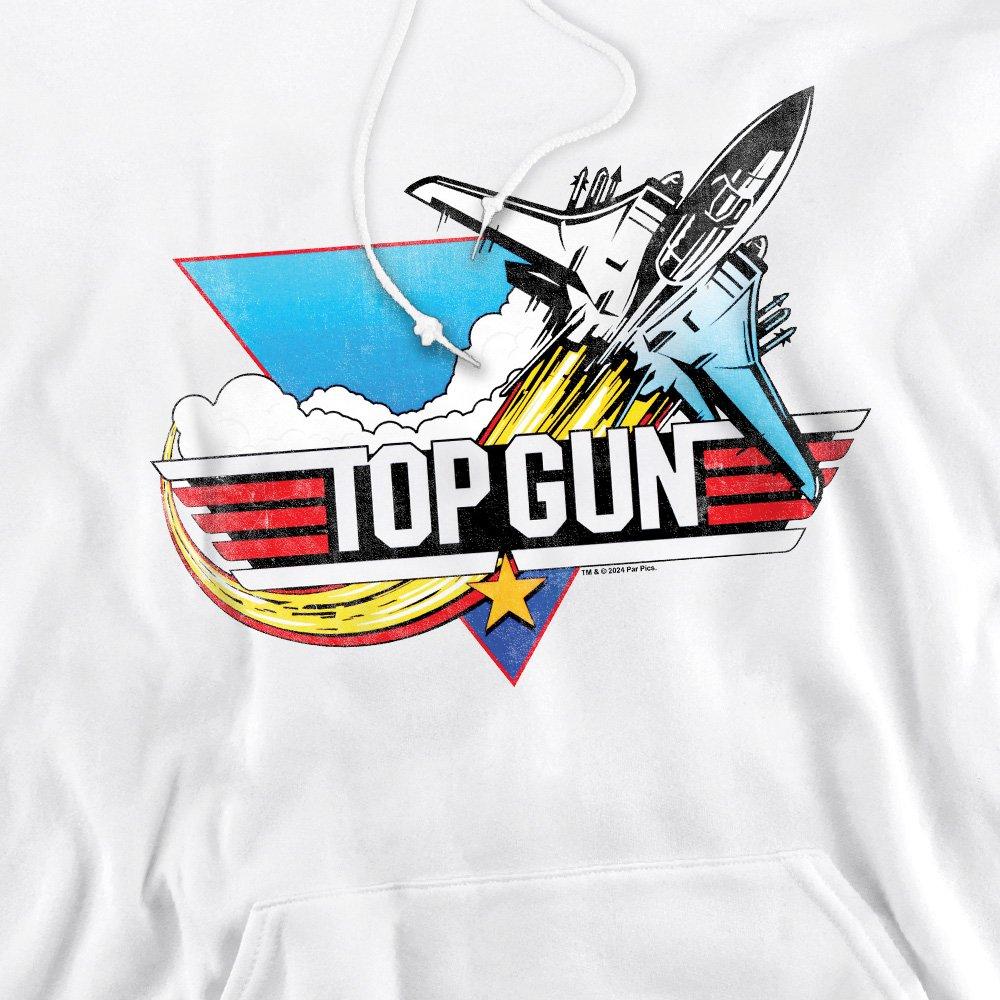 White - Top Gun - Top Gun Jet Swoop Logo Unisex Hoodie White - 2