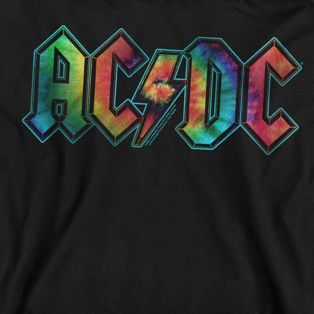 Black - ACDC - AC DC Tie Dye Logo Crew Sweatshirt Black - 2