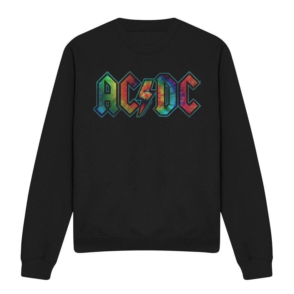 Black - ACDC - AC DC Tie Dye Logo Crew Sweatshirt Black - 4
