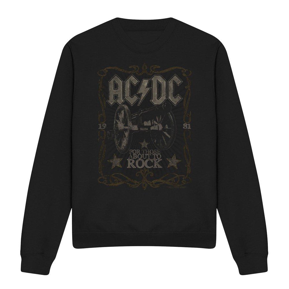 Black - ACDC - AC DC Rock Label Crew Sweatshirt Black - 4
