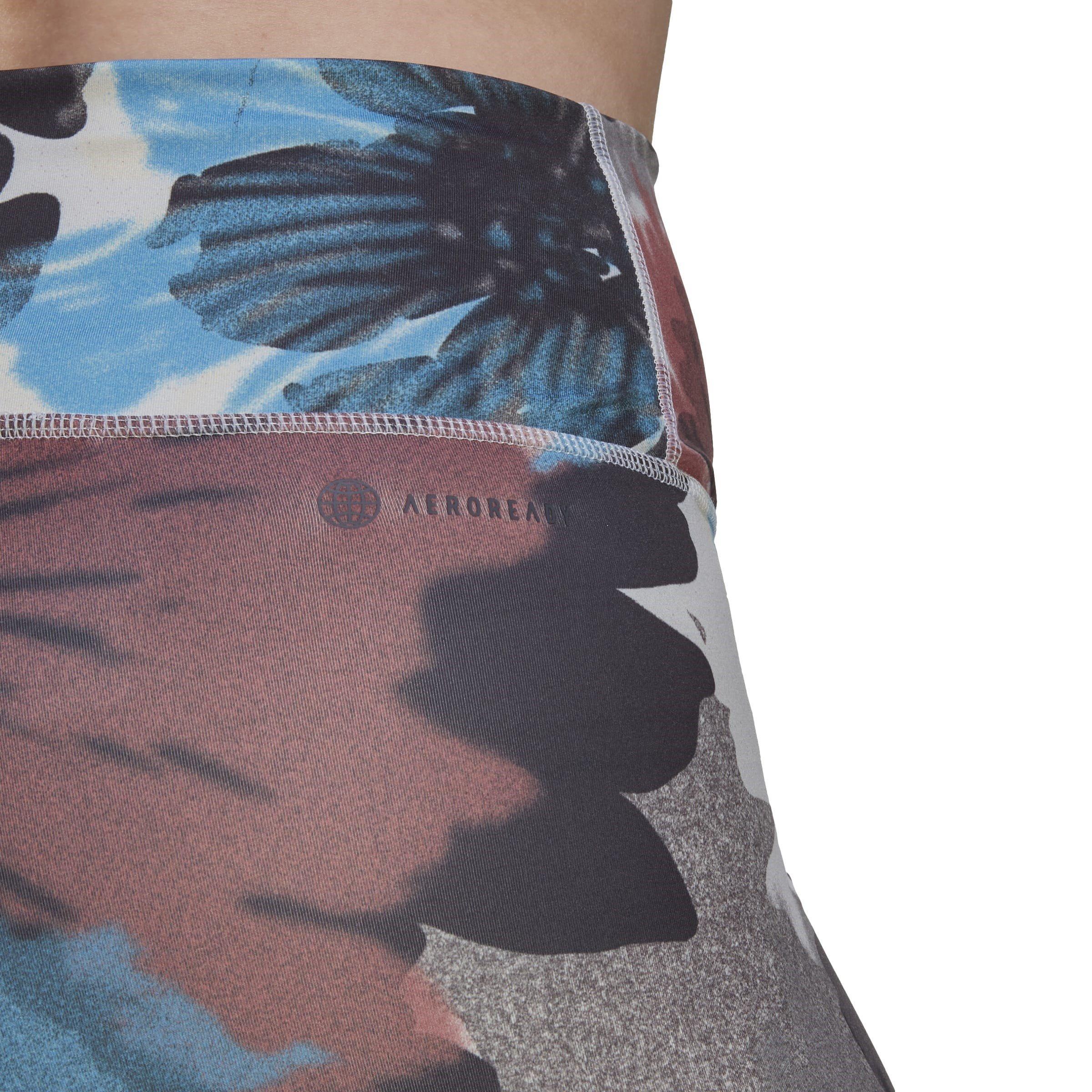 Greone/Red - adidas - Training Essentials Printed Gym Legging Womens - 6