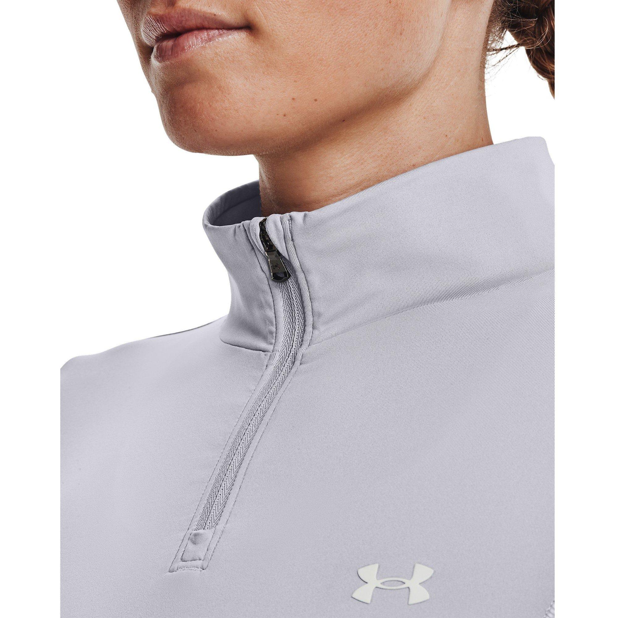 Gray - Under Armour - UA Shine Crop 1/4 Zp Ld99 - 5