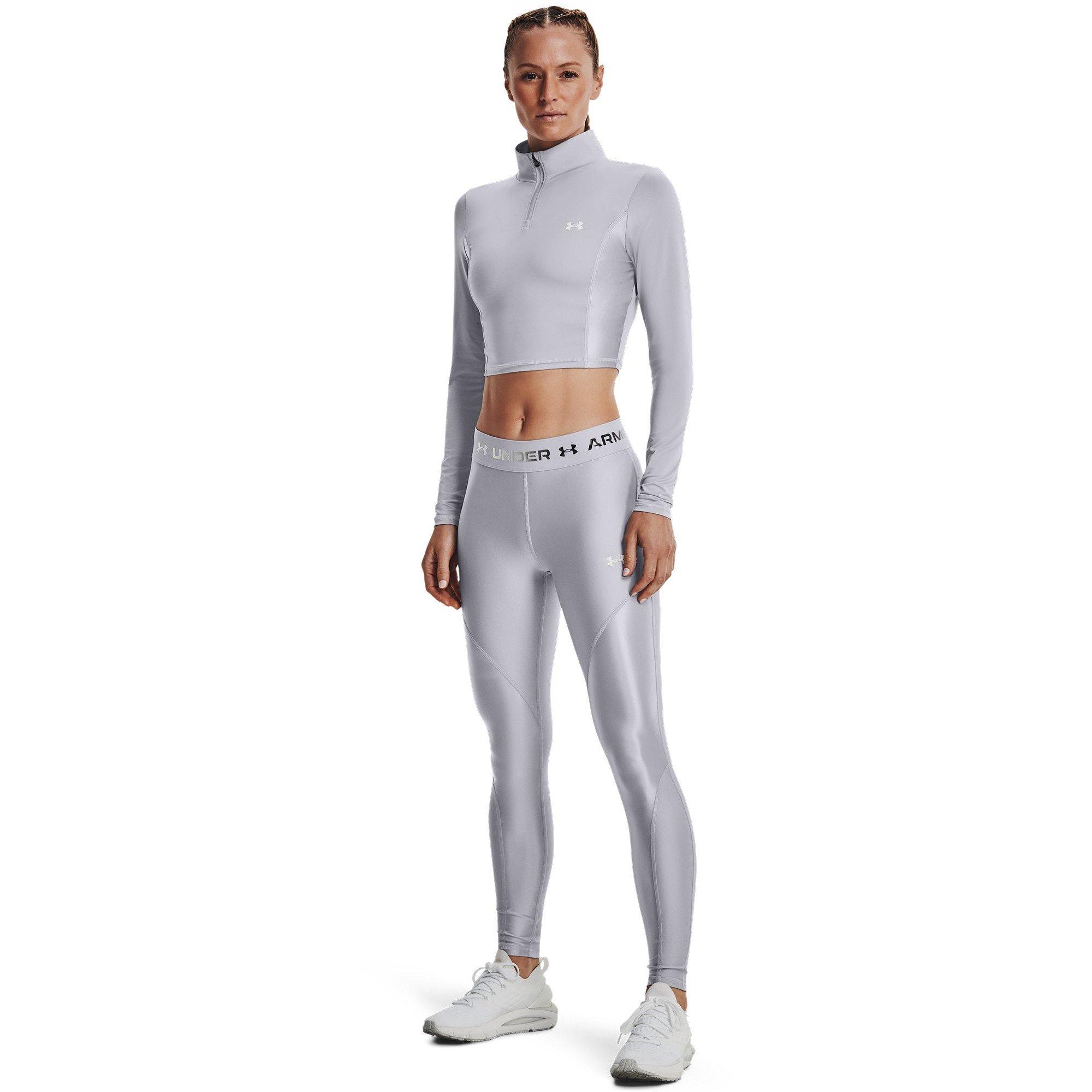 Gray - Under Armour - UA Shine Crop 1/4 Zp Ld99 - 6
