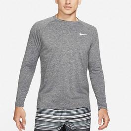 Nike Heathered Mens Long Sleeve Hydroguard Swim Shirt