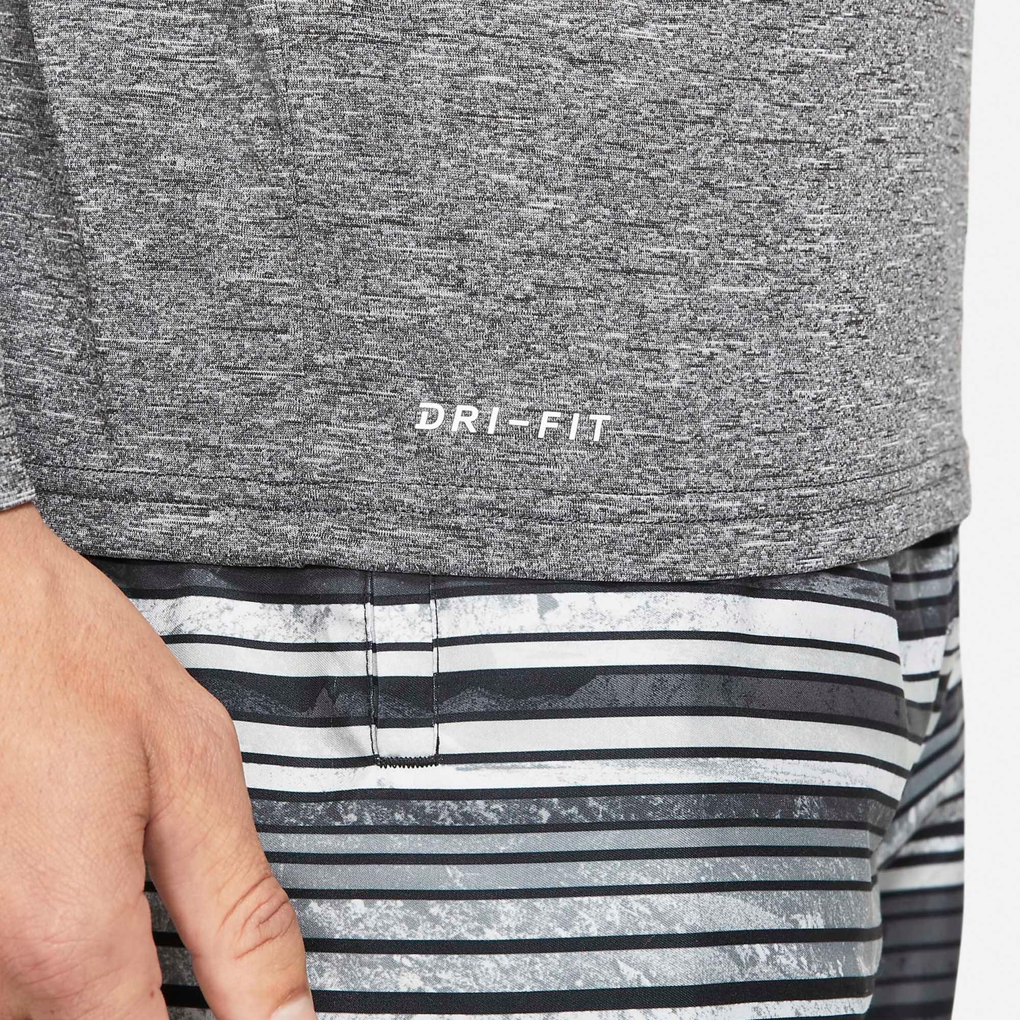Grey - Nike - Heathered Mens Long Sleeve Hydroguard Swim Shirt - 4
