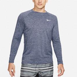 Nike Heathered Mens Long Sleeve Hydroguard Swim Shirt