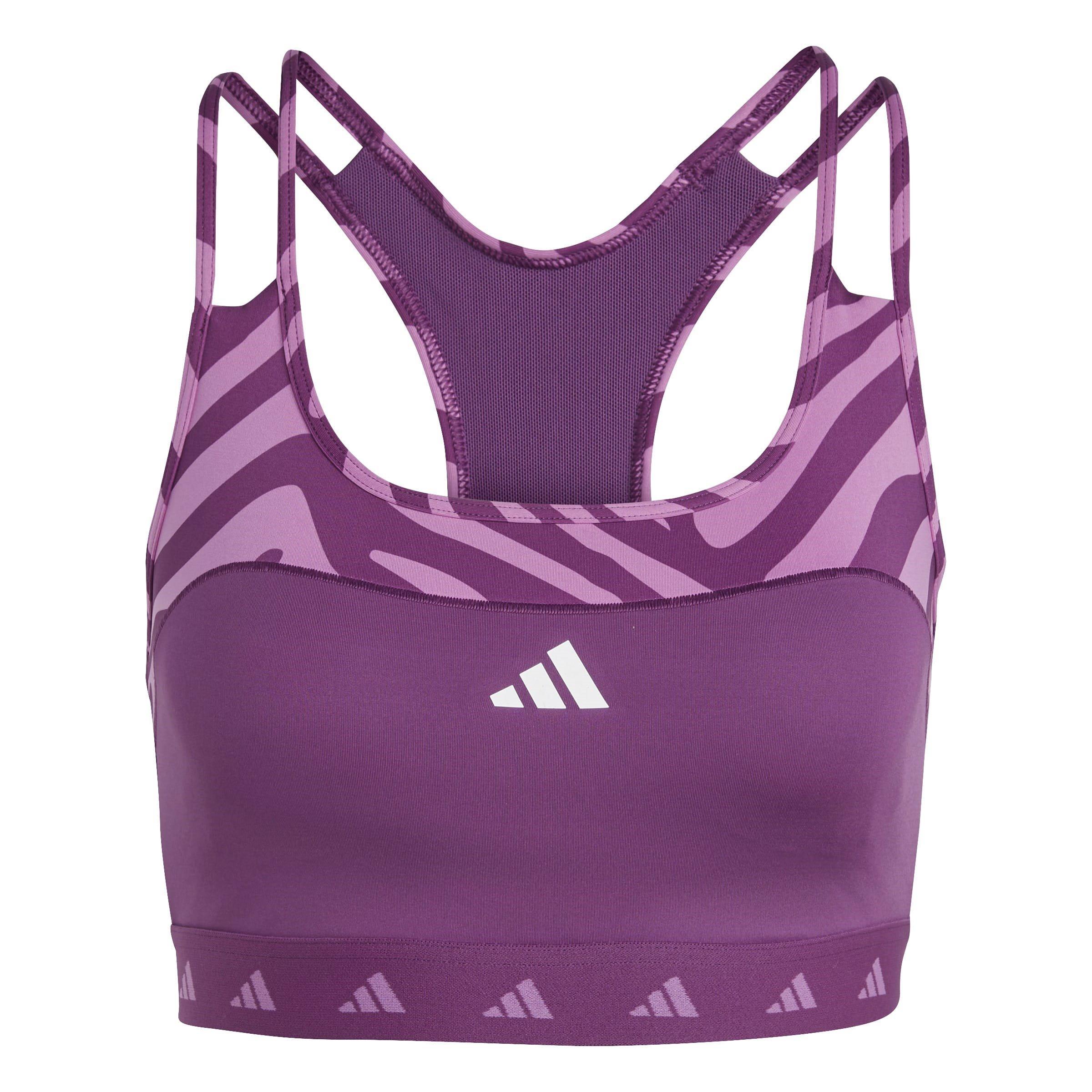 Adidas Women's Medium Impact Sports Bra - Purple - XS D-DD