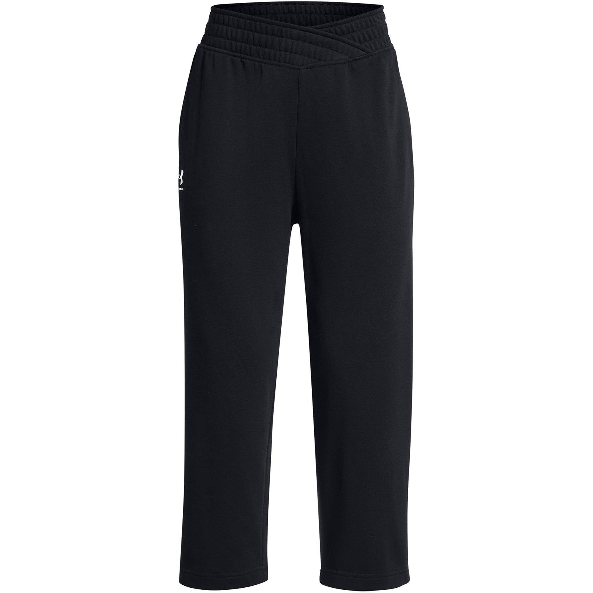 Schwarz - Under Armour - Under Armour Ua Rival Terry Crop Wide Leg Tracksuit Bottom Womens - 1