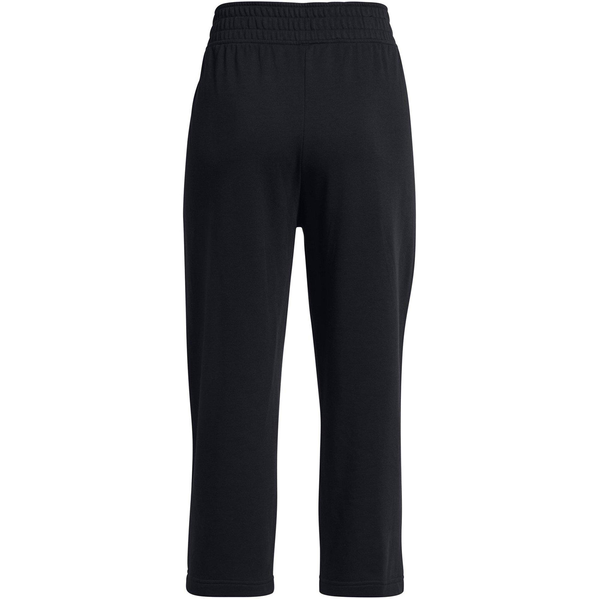 Schwarz - Under Armour - Under Armour Ua Rival Terry Crop Wide Leg Tracksuit Bottom Womens - 2