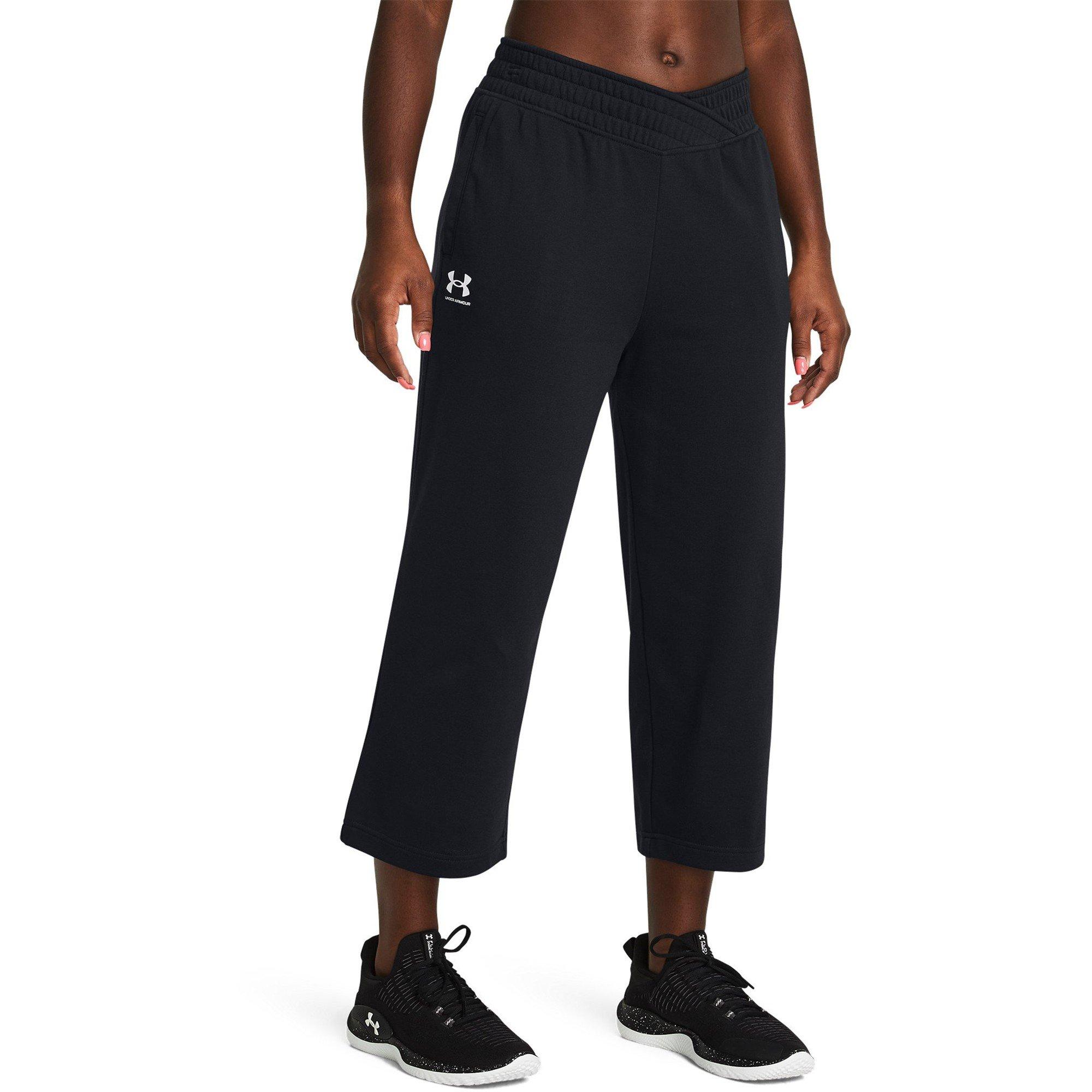 Schwarz - Under Armour - Under Armour Ua Rival Terry Crop Wide Leg Tracksuit Bottom Womens - 3