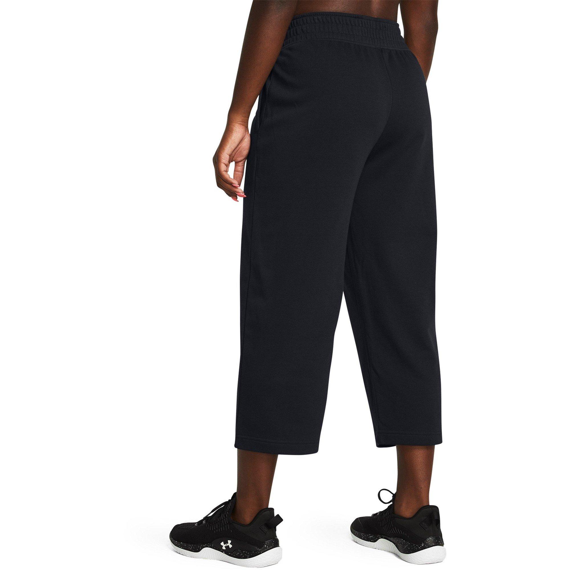 Schwarz - Under Armour - Under Armour Ua Rival Terry Crop Wide Leg Tracksuit Bottom Womens - 4