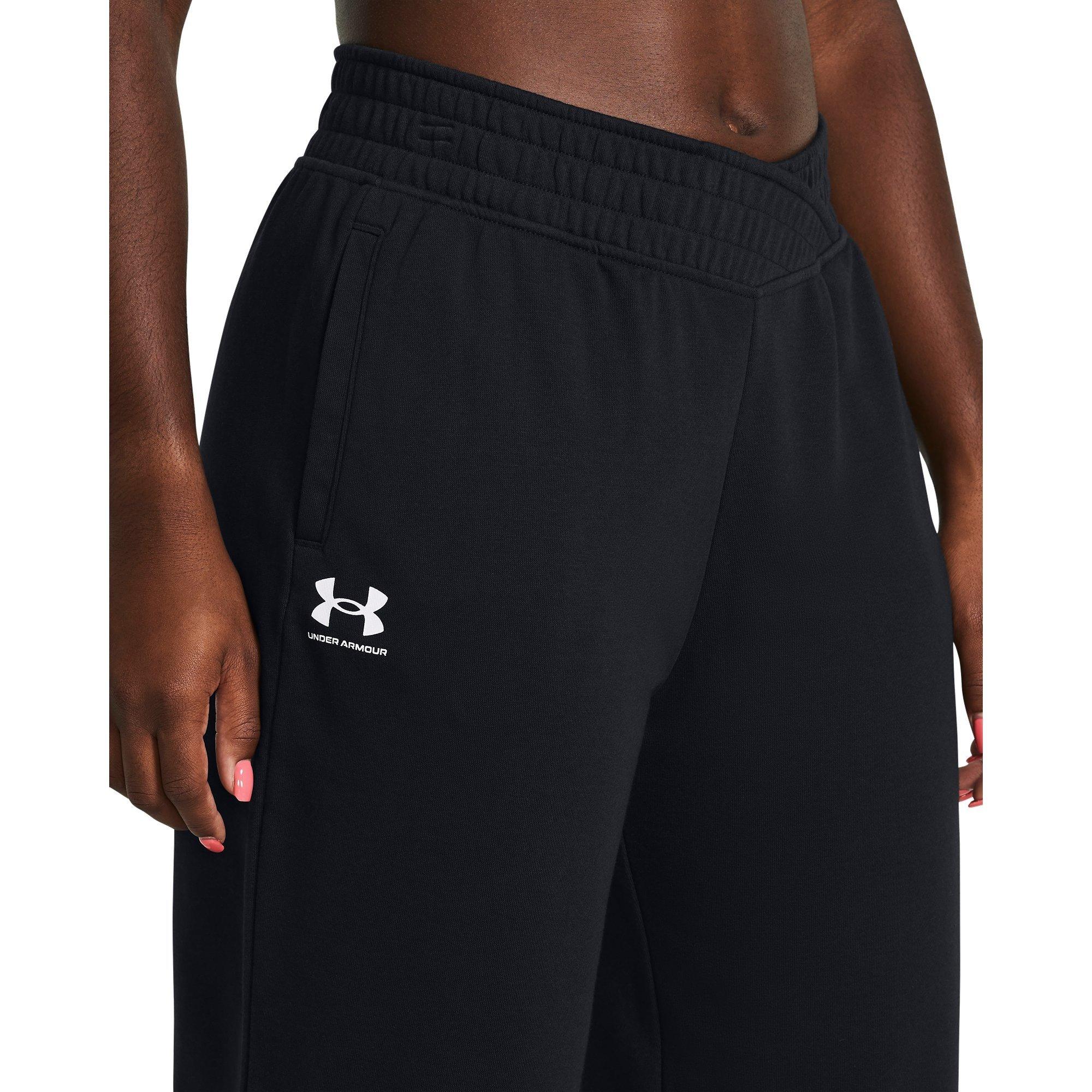 Schwarz - Under Armour - Under Armour Ua Rival Terry Crop Wide Leg Tracksuit Bottom Womens - 5