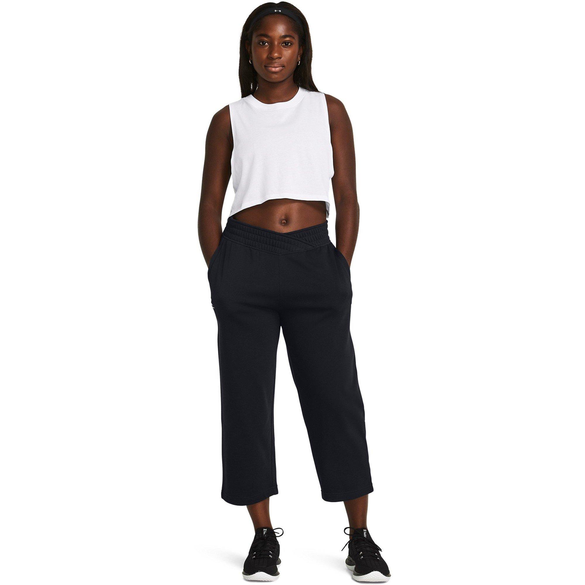 Schwarz - Under Armour - Under Armour Ua Rival Terry Crop Wide Leg Tracksuit Bottom Womens - 6